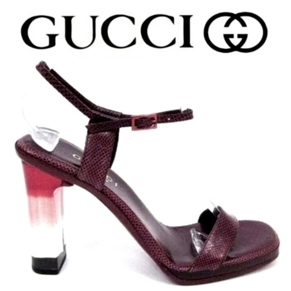 Gucci Shoes - ⭐️ Gucci lucite snakeskin c-thru heels